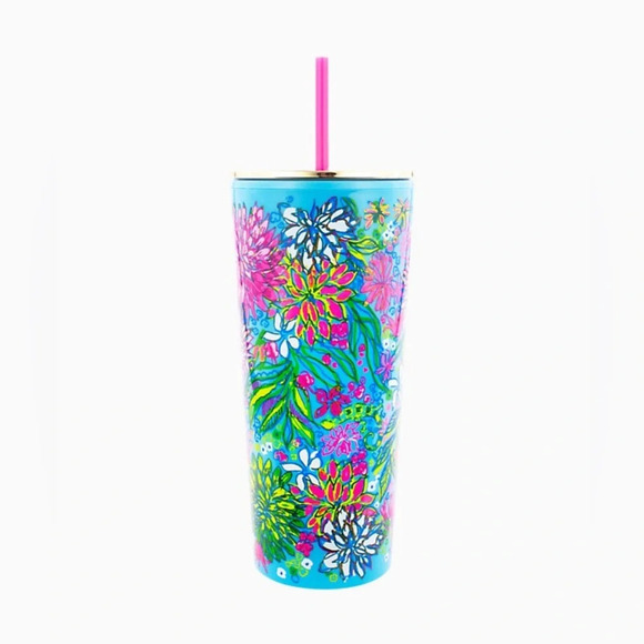 LILLY PULITZER Walking On‎ Sunshine Tumbler with Straw 24oz. - Picture 1 of 5